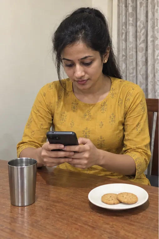 Girl replying to a booking message on WhatsApp
