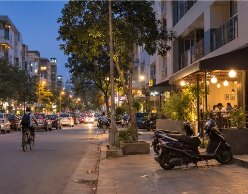 HSR Layout sector road in the evening