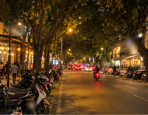 Indiranagar 100 Feet Road at night