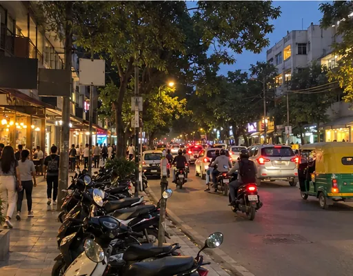 Busy evening road in Koramangala