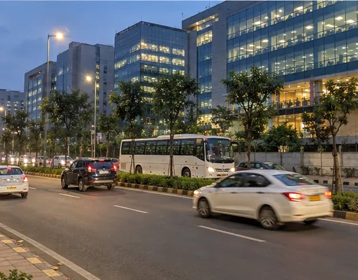 Whitefield IT park road in the evening